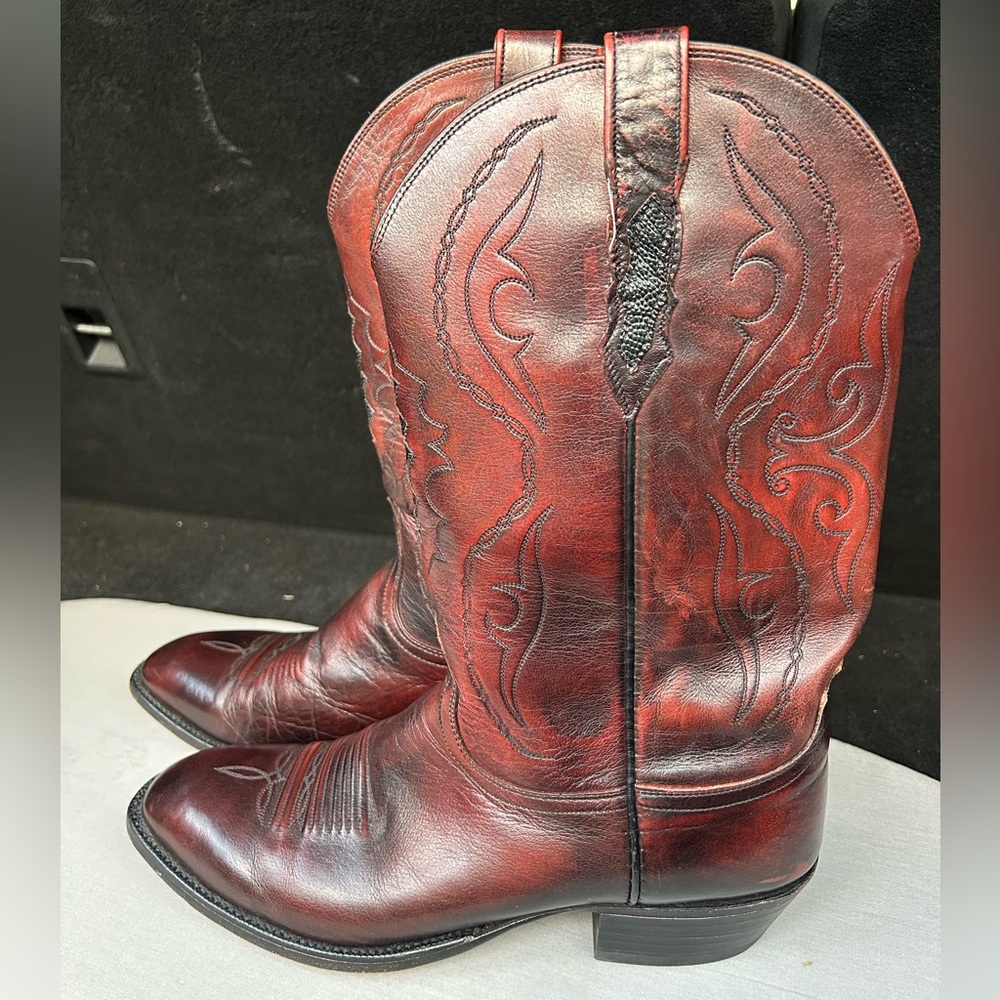 lucchese 2000 men s Red Leather Cowboy Boots